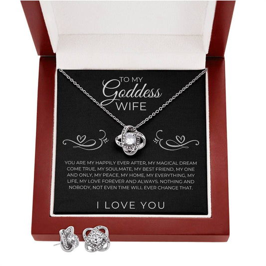 GODDESS WIFE LOVE KNOT EARRING & NECKLACE SET