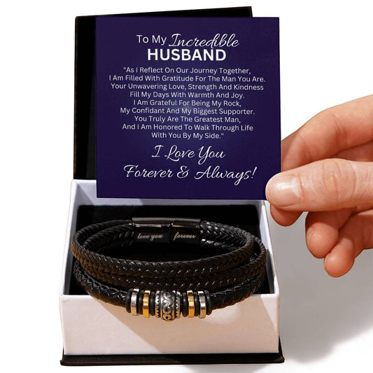 MY INCREDIBLE HUSBAND - LOVE YOU FOREVER BRACELET